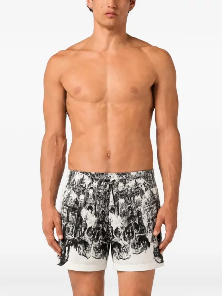 Slip de baie Philipp Plein alb