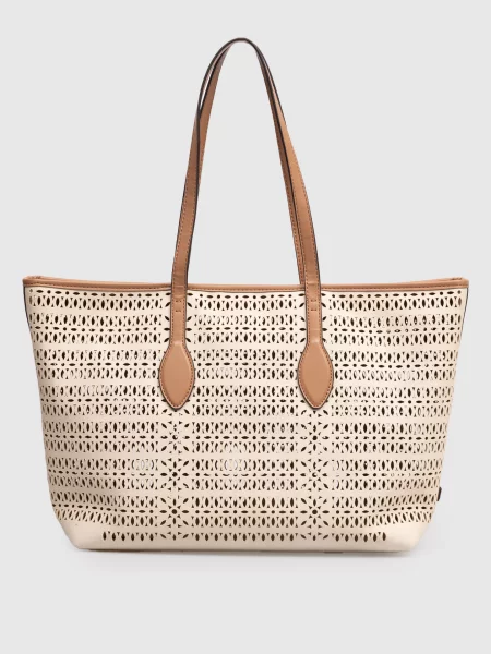 Сумка-тоут з перфорацією Gianni Chiarini бежева