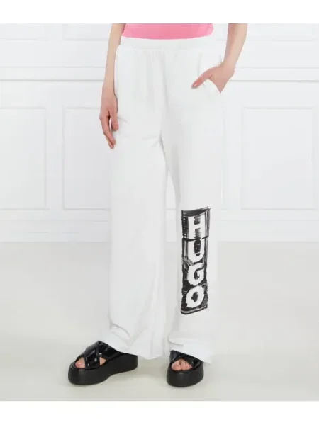 HUGO Pantaloni de trening Nasuede alb