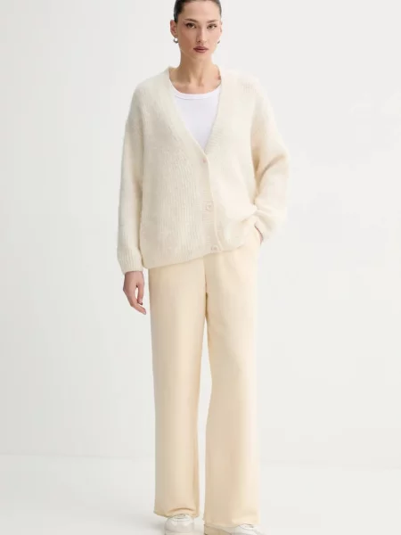 American Vintage kardigan z dodatkiem wełny beżowy