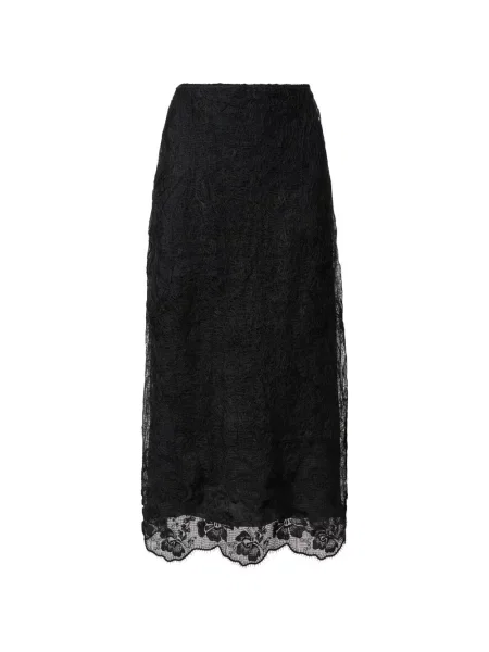 Fustă midi Fabiana Filippi cu model floral din dantelă negru