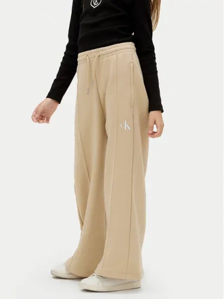 Calvin Klein Jeans Sportinės kelnės M Wide Leg smėlio