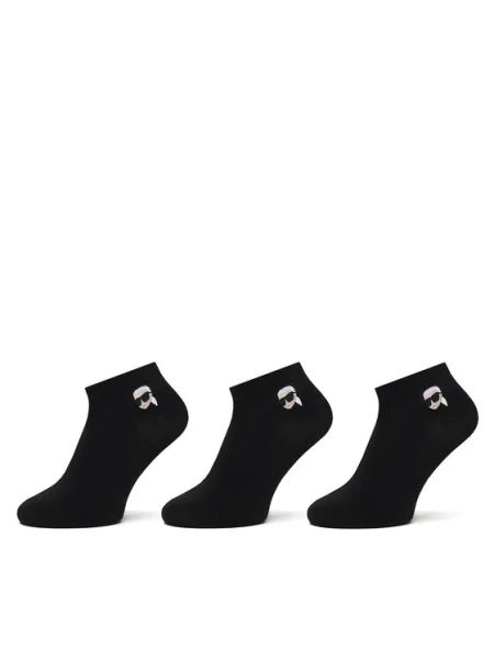 Karl Lagerfeld 3 db-os zokni/titokzokni szett Ikon fekete