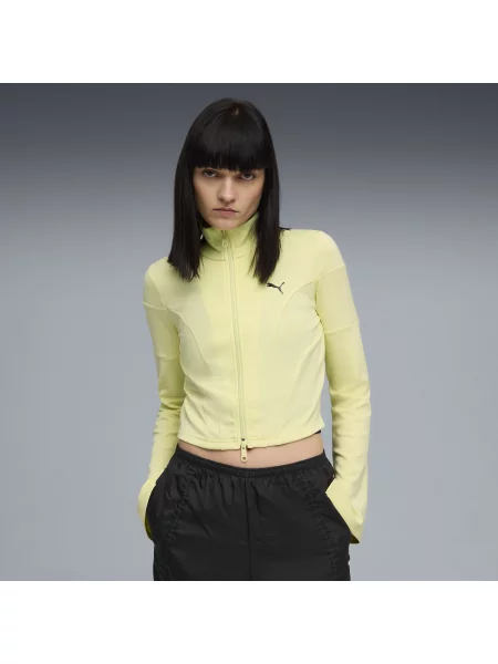 Krótka bluza dresowa DARE TO o wąskim kroju złota