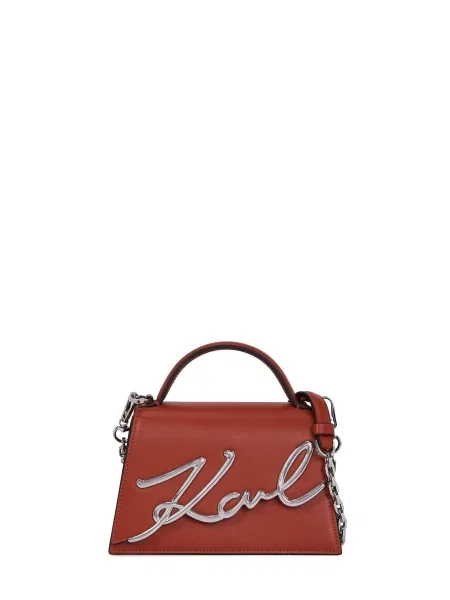 Karl Lagerfeld crossbody kabelka dámska kožená K/SIGNATURE hnedá
