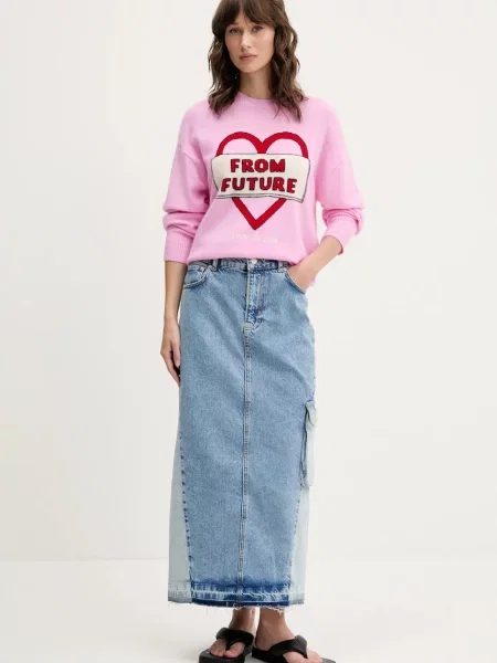 Светр з кашеміру FROM FUTURE легке рожевий
