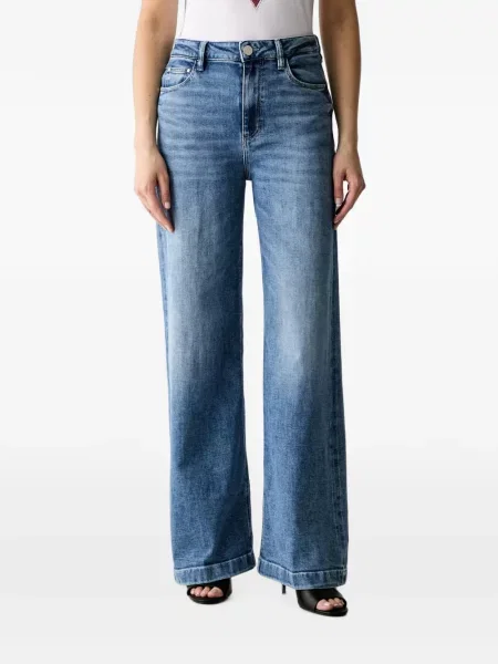 Blugi Guess cu autograf albastru