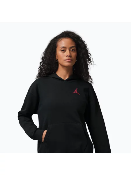 Кофта Nike Jordan Fleece Hoodie black/gym red чорний