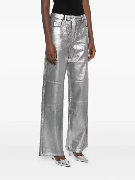 Pantaloni Patrizia Pepe argintiu