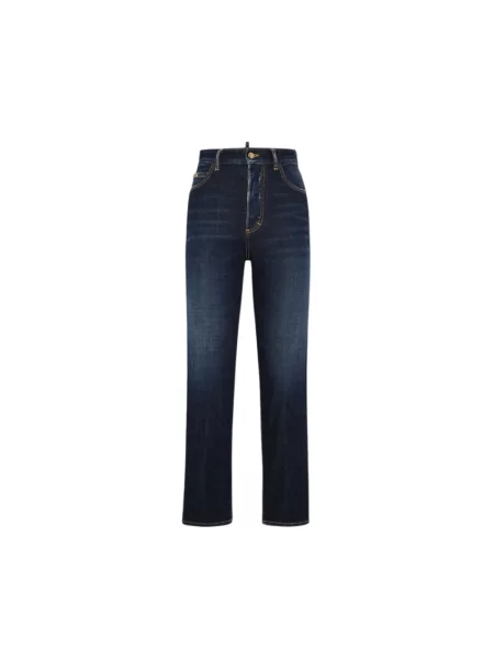 Jeansy Dsquared2 o skróconej długości niebieskie