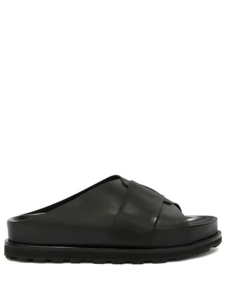 Papuci Jil Sander din piele slip-on negru