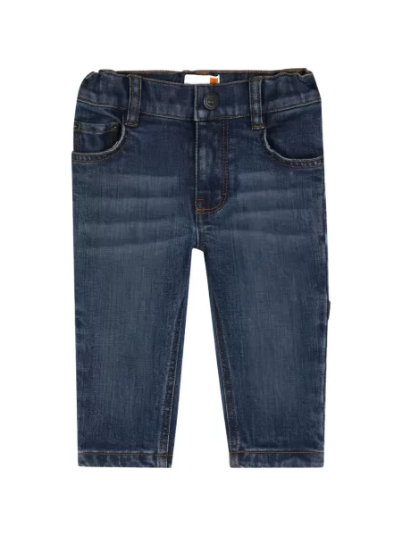 Jeansy straight leg dziecięce Timberland niebieskie