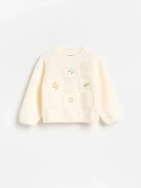 Reserved Pulover cu broderie crem