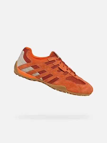 Tenisky Geox so vzorom hadej kože oranžová