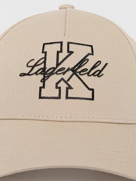 Кепка Karl Lagerfeld с аппликацией бежевая