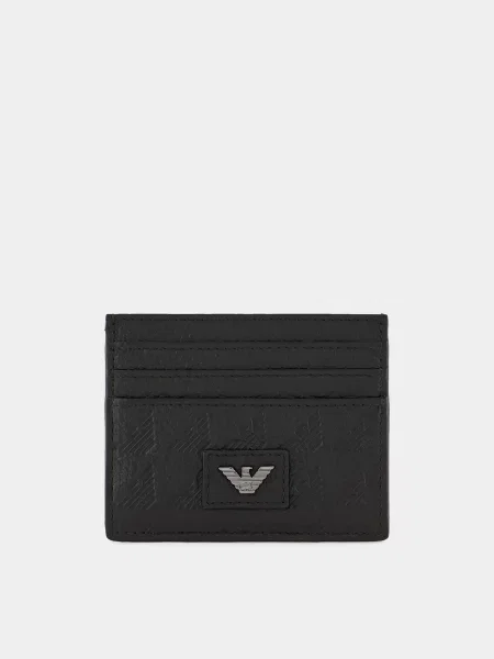 Кожаный кошелек Emporio Armani черный
