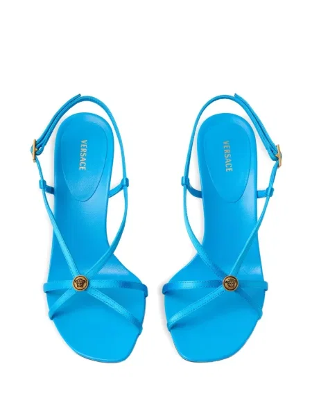 Sandale Versace din satin albastru