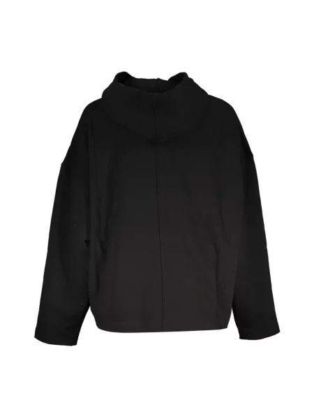 Bluza z kapturem Calvin Klein zamszowa z okrągłym noskiem czarna