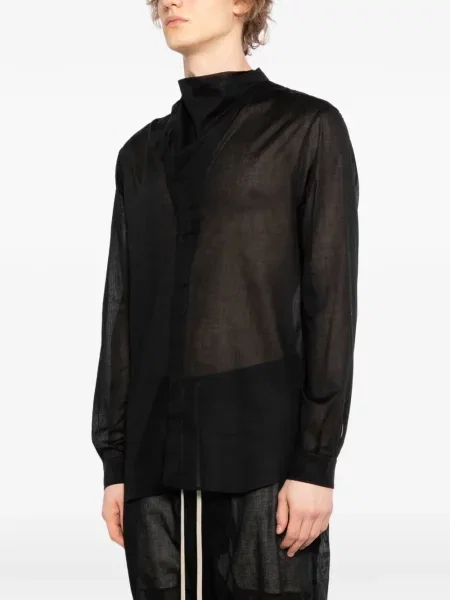 Košile Rick Owens s vysokým límcem černá