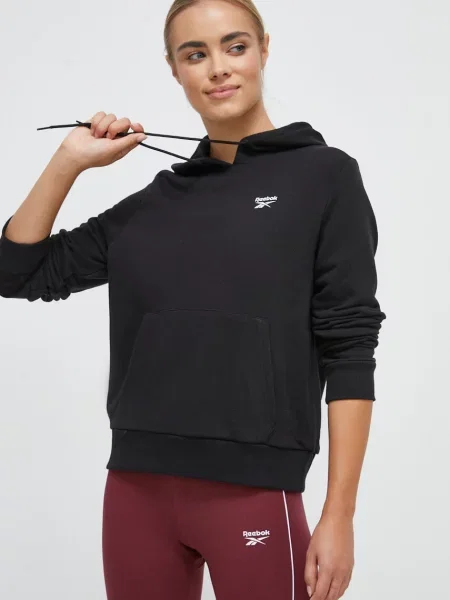 Однотонный свитер Reebok с капюшоном черный