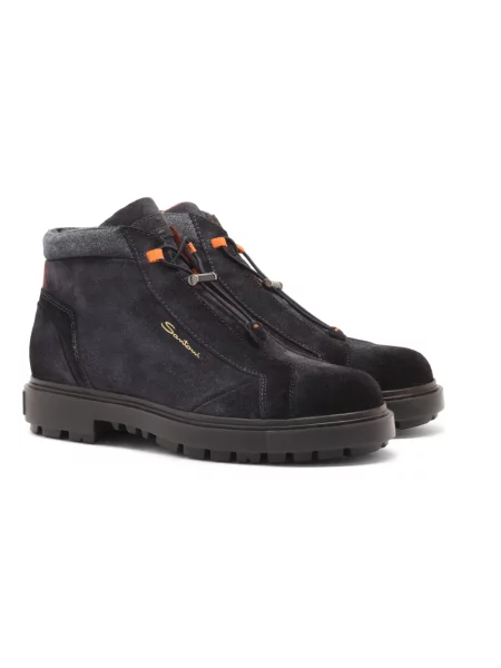 Buty trekkingowe Santoni zamszowe trekkingowe niebieskie
