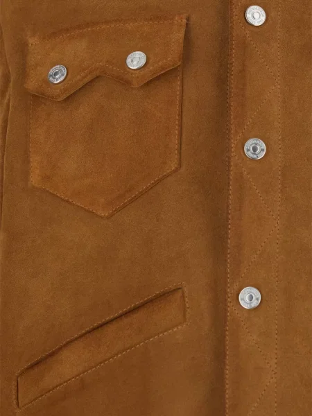 Geacă Dsquared2 din piele de căprioară maro