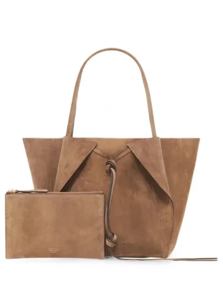 Geantă shopper Gabriela Hearst din piele de căprioară maro