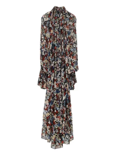 Rochie maxi Khaite cu model floral de costum negru