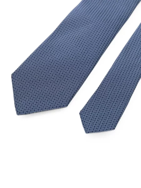 Cravată Zegna cu imprimeu geometric albastru