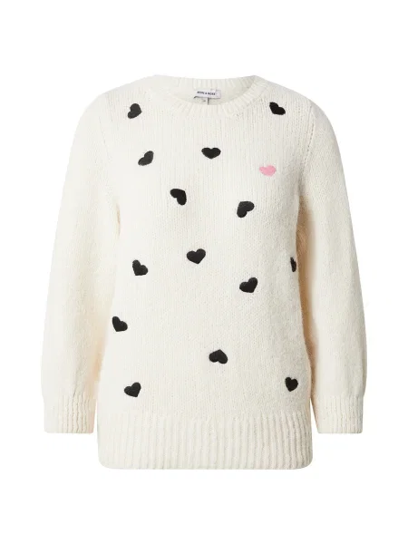 MORE & MORE Pulover roz / negru / murdar alb