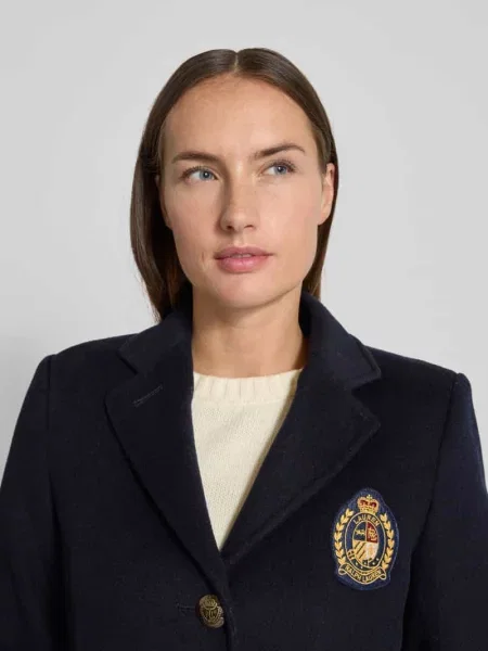 Płaszcz o kroju regular fit z mieszanki wełny i kaszmiru Lauren Ralph Lauren granatowy