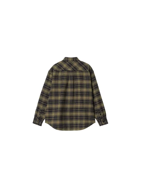 Carhartt WIP L/S Krenz Shirt Larch Mężczyźni Koszula Carhartt WIP Brązowy Size: L czarna