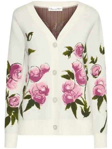Cardigan Oscar De La Renta alb