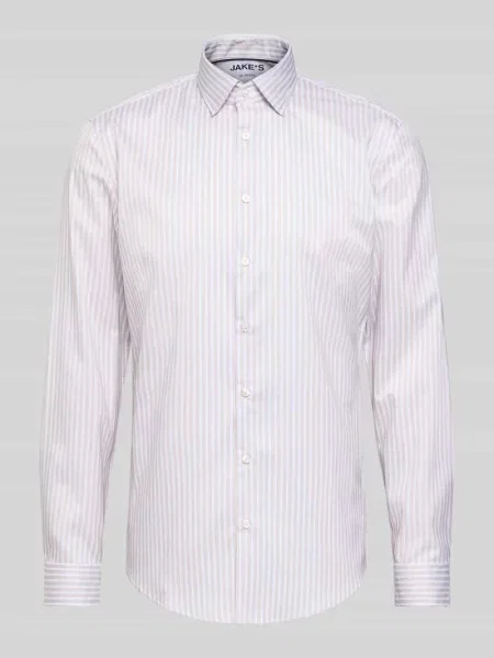 Koszula biznesowa o kroju slim fit z kołnierzykiem typu kent Jake*s brązowa