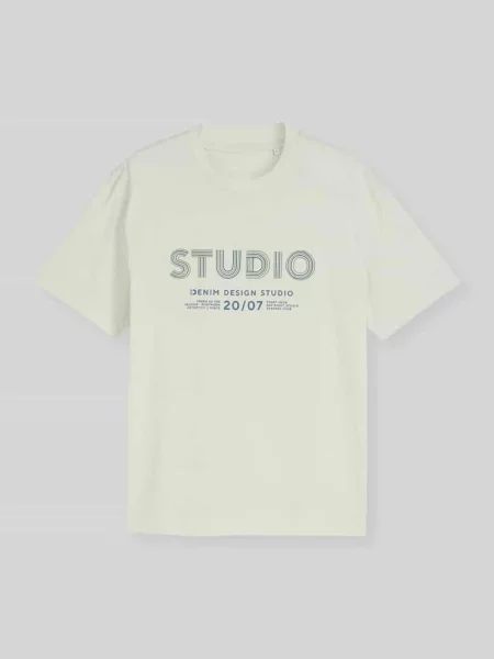 T-shirt o kroju relaxed fit z czystej bawełny Tom Tailor Denim