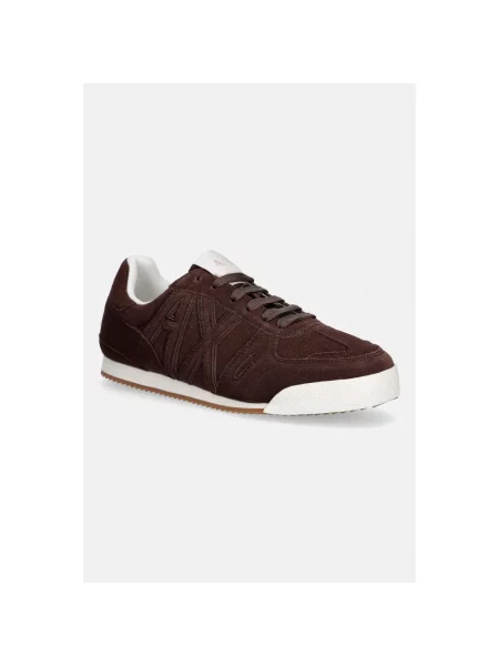 Sneakersy Armani Exchange skórzane brązowe