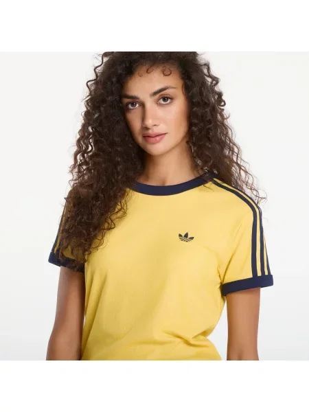 Pruhované tričko Adidas Originals žltá