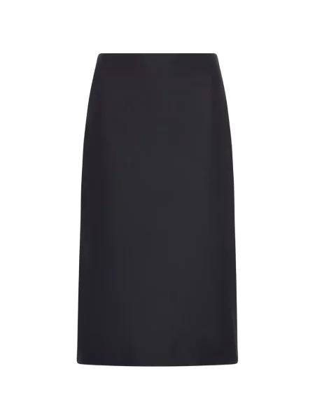 Fustă midi Jil Sander cu talie înaltă până la genunchi cu crăpătură negru