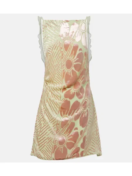 Rochie Sir de catifea cu model floral verde