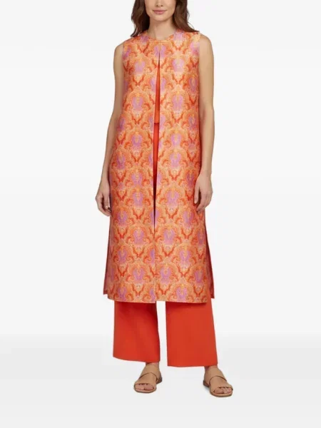 Salopetă 424 cu imagine cu model paisley portocaliu