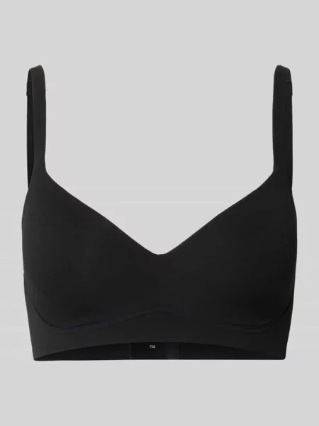 Biustonosz o kroju slim fit z mieszanki bawełny Schiesser czarny