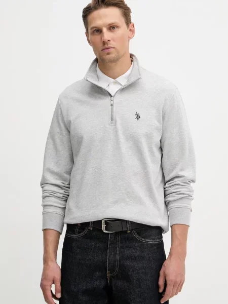 U.S. Polo Assn. hanorac bărbătesc cu DHM LB ZIP gri