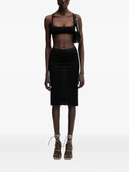 Fustă midi Rick Owens Lilies din jerseu