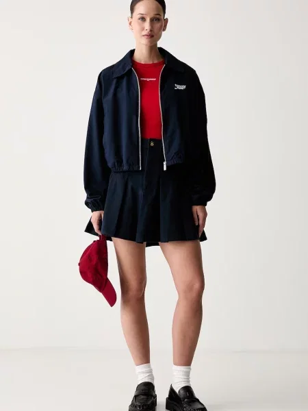 Tommy Jeans Prechodná bunda tmavomodrá