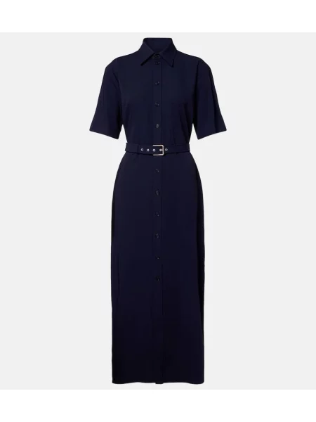 Rochie midi Ralph Lauren Collection de lână până la genunchi de costum albastru