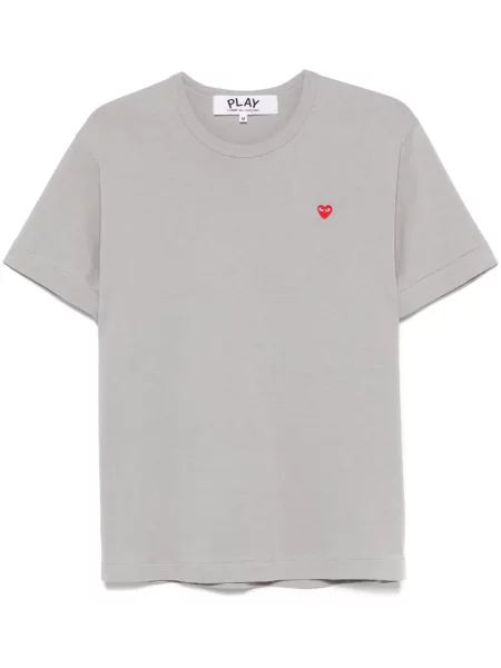 Tricou Comme Des Garcons Play cu motiv cu inimi gri