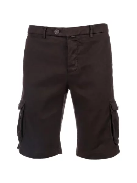 Pantaloni scurți cargo Kiton cu autograf maro