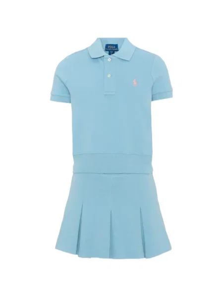 Sukienka mini dziecięca Polo Ralph Lauren niebieska