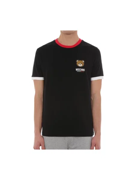 Koszulka Moschino z dżerseju z logo czarna