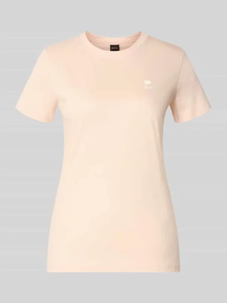 T-shirt o kroju regular fit z czystej bawełny model Boss Orange pomarańczowa